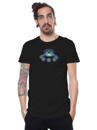 men t-shirt in black with a digital psychedelic print 